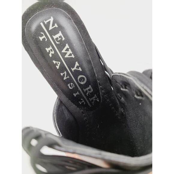New York Transit Black Vegan Leather Wedge Sandal, Size 7 M  **NEW** - Picture 7 of 8